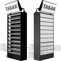 Металлический шкаф для сигарет со складными створками в комплекте с лайтбоксом