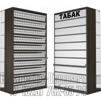 Табачный десятиуровневый диспенсер со складными створками с интегрированной стеклянной витриной