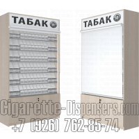 Табачный шкаф для торговли на подтоварной тумбе с шестью полками на гравитации